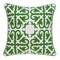 Nassau Collection 20" Green and White Morroccon Stencil Throw Pillow